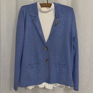 NorthStyle L Two Button Front Light Blue Knit Cardigan